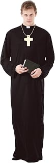 Prayerful Priest Men’s Halloween Costume – Holy Monk Pastor Robes