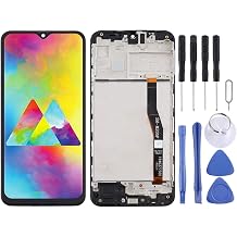 Cell Phone LCD Display Frame and TFT Material LCD Screen and Digitizer Full Assembly for Samsung Galaxy M20 Phone Repair Parts Color Black