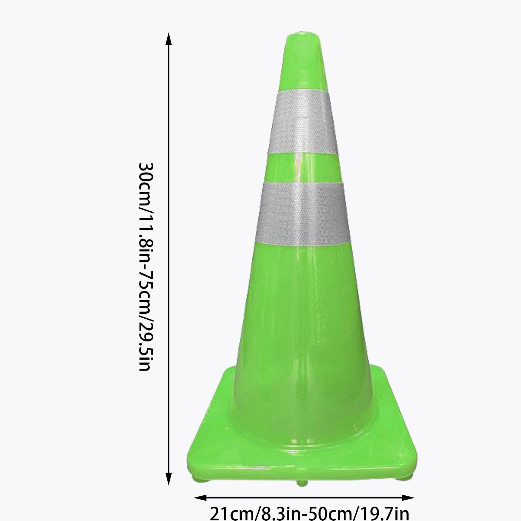 Lot de 2 Cônes de Signalisation Verts avec Base Lestée Cônes de Sécurité Adaptés Allées et à La Gestion de La Circulation Lors D'événements(Color:2C)