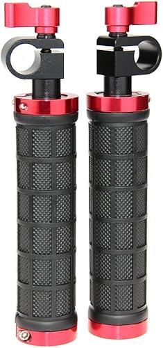 CAMVATE Empuñaduras de mango DSLR con abrazadera de varilla para soporte de riel de varilla de 0.591 in, trípode de cámara (1 par) - 1076