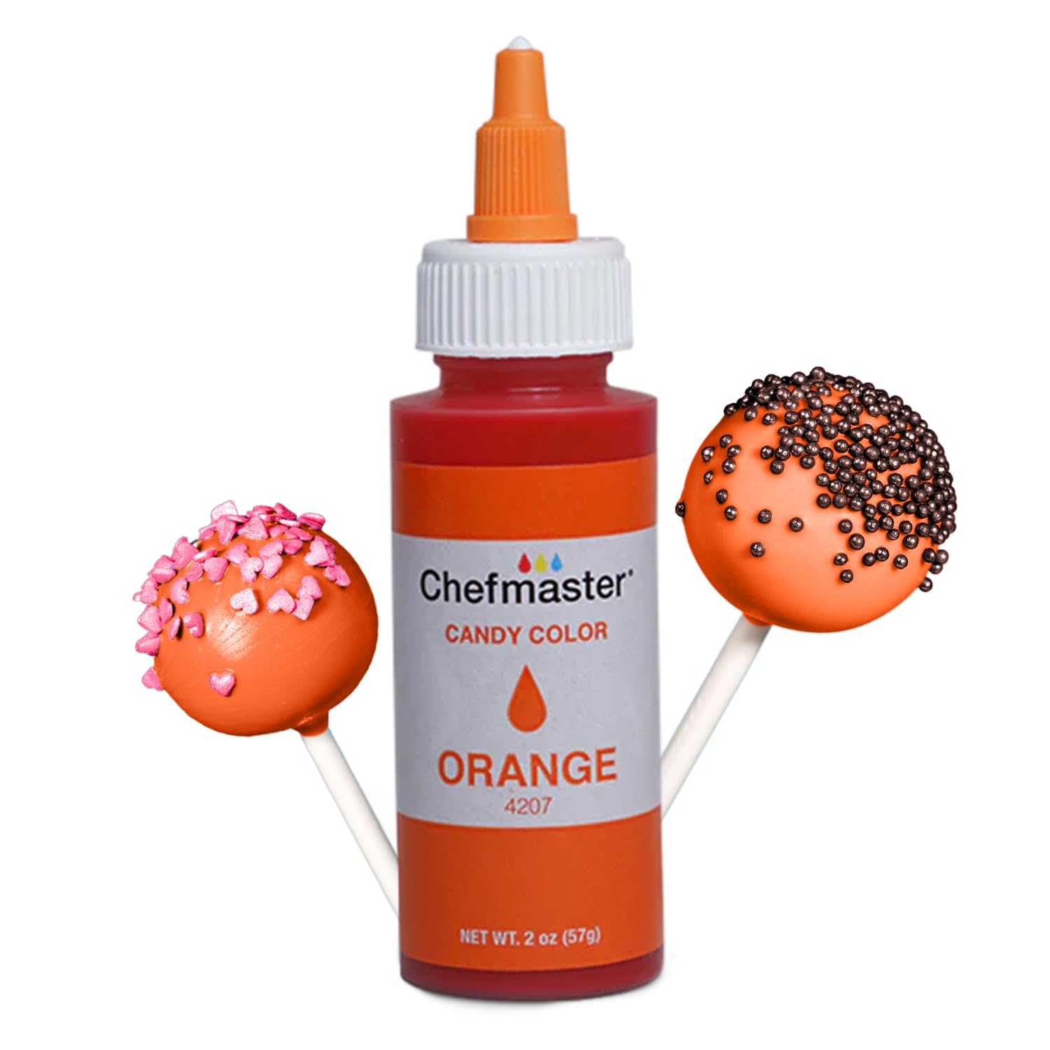 Chefmaster Orange Candy Color | True-Tone Shades | Oil-Based | Professional-Grade Dye | Easy-to-Use | 2 oz