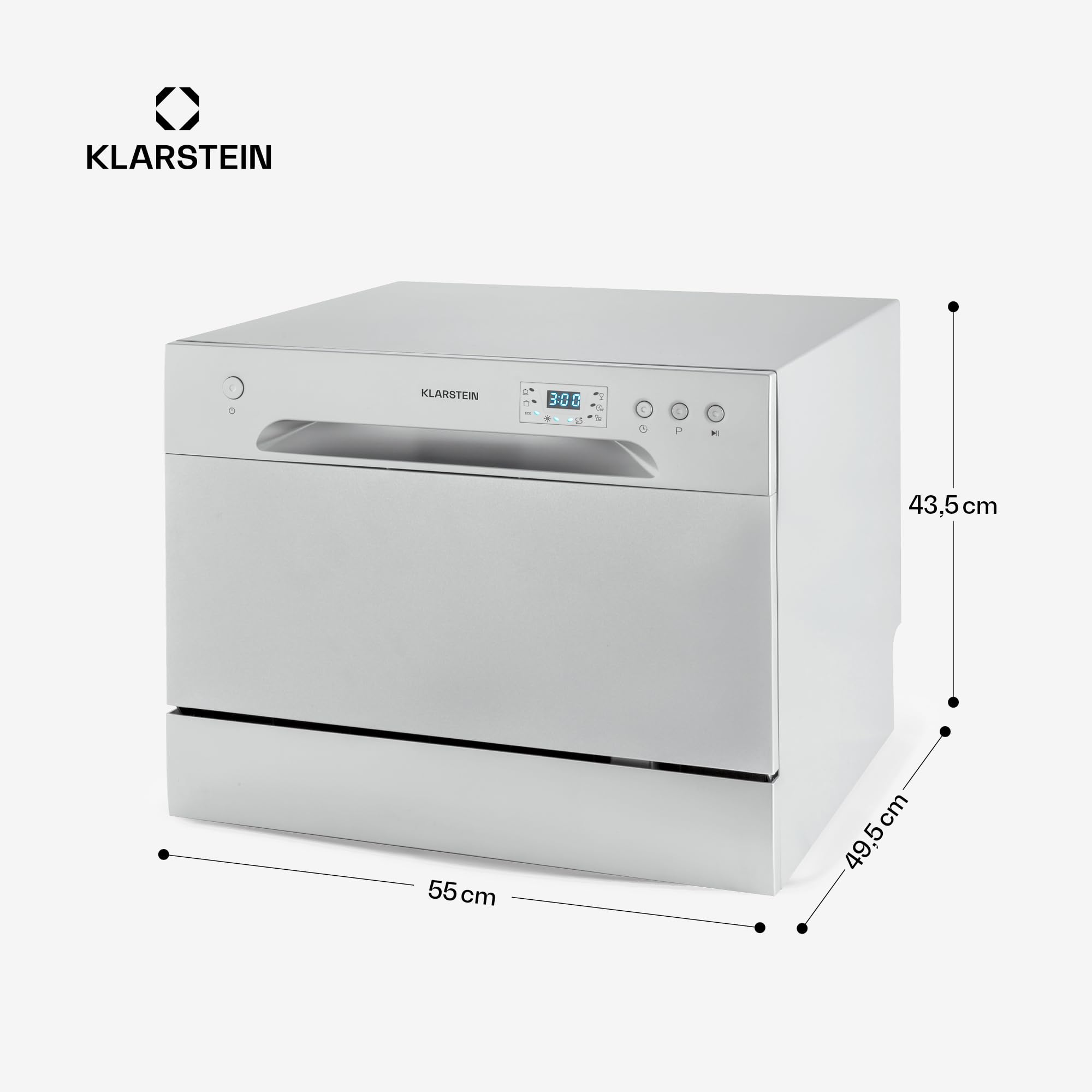 Klarstein Table Top Dishwasher, 6 Place Setting Mini Dishwasher, Quiet Operation Countertop Dishwasher w/ 6 Washing Programs, Compact Tabletop Dishwasher, Easy To Install Homes/Office Small Dishwasher — view 8