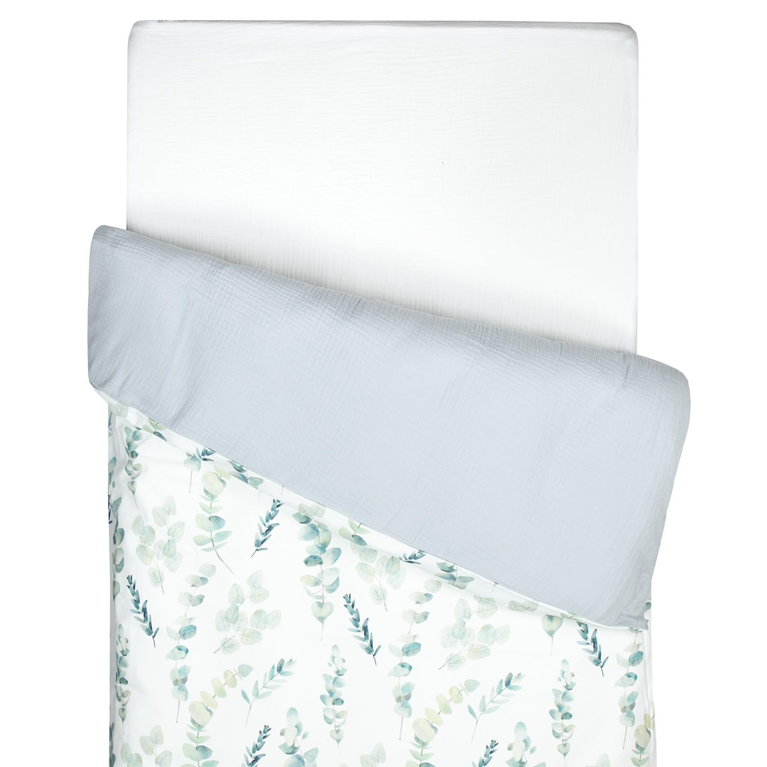 Housse de couette reversible Eucalyptus SeVira Kids pour lit de bébé