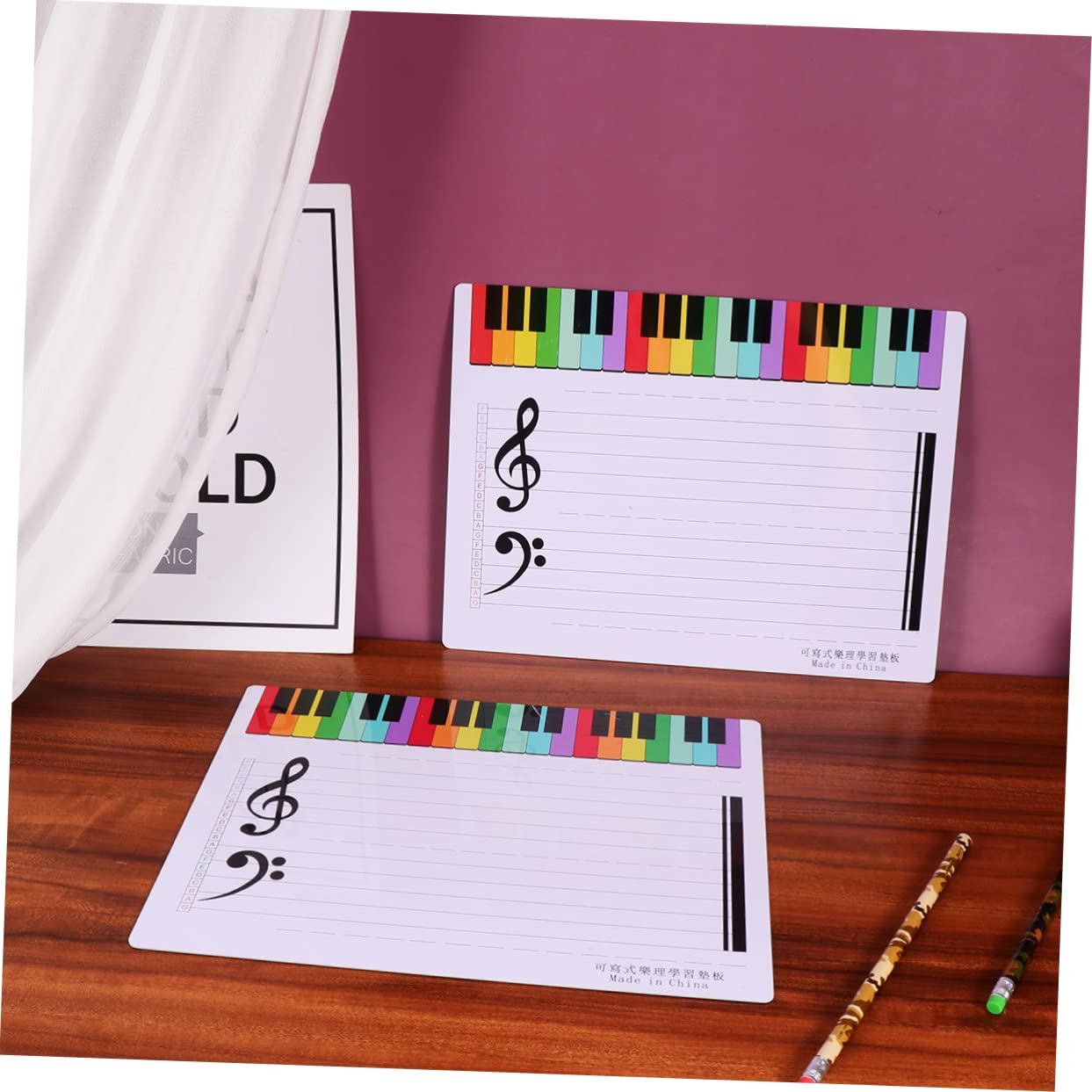 6 Pezzi Lavagna Musicale Cancellabile Pentagrammi Magnetici per Insegnamento e Pratica Musicale per Casa e Scuola Superficie Liscia e Facile Appendere e Utilizzare