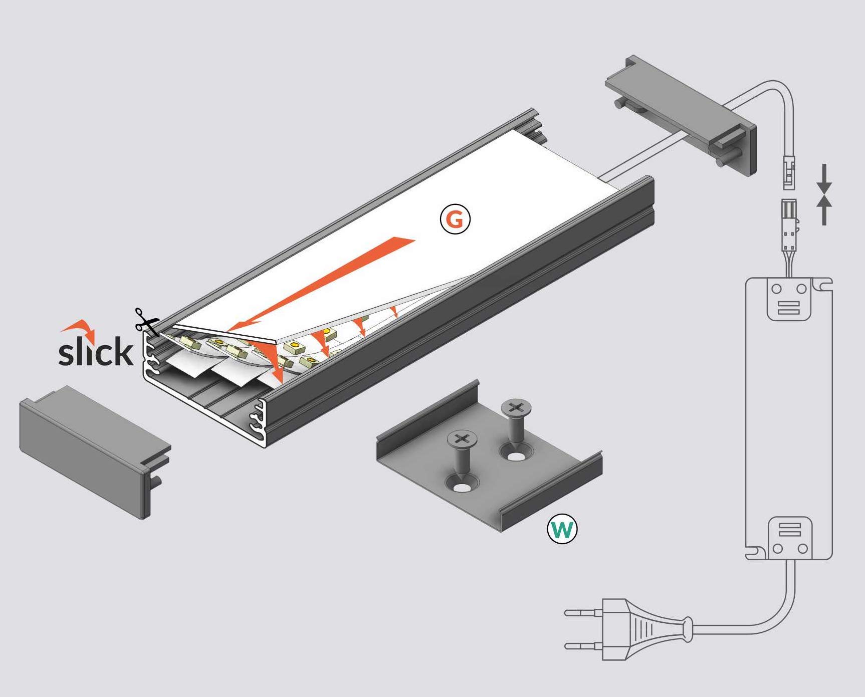 AFTERTECH Aluminiumprofil Für LED-Streifen – 10 X 2 M (20 M), Weiß, Mit Abdeckung, Für Streifen Bis 10 Mm Breite