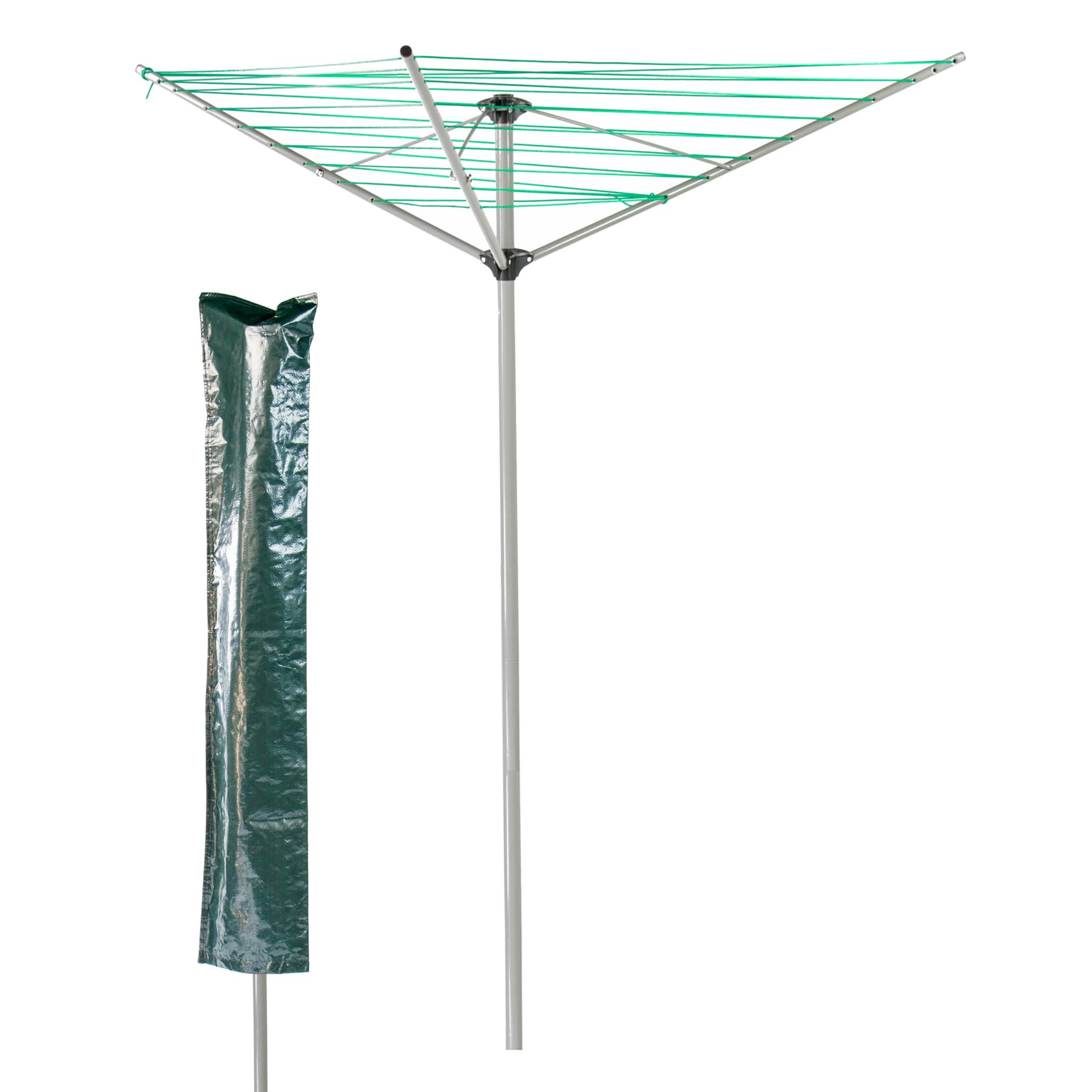 KCT 3 ARM ROTARY CLOTHES AIRER WITH COVER 30M DRYING AREA FOLDABLE WASHING LINE