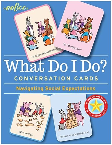 eeBoo: Tarjetas de conversación, ayuda a desarrollar la empatía a través de ilustraciones de situaciones sociales que muestran emociones complejas,