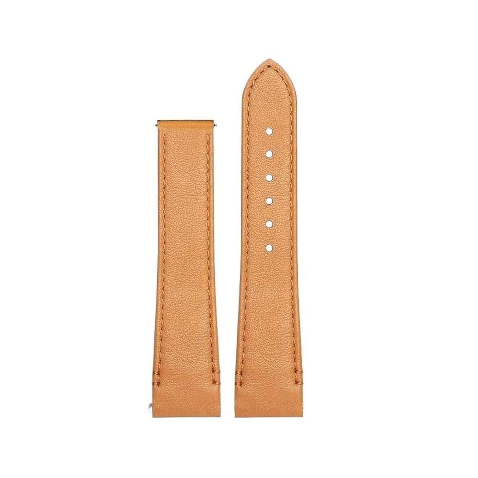 Correa de reloj de cuero de vaca con estampado de bambú Compatible con Cartier Santos con cierre plegable estilo correa de liberación rápida(A-light brown-no b,19x16mm)