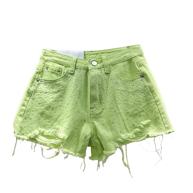 Short en jean coréen pour femme coupe ample taille haute anti frottement