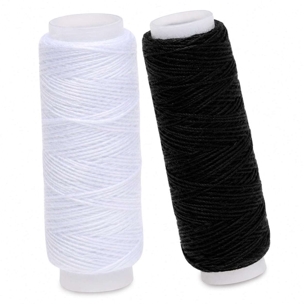 2PCS 30m Shirring Elastic for Sewing, 0.5mm Shirring High Elasticity Thread for Shirring, Black and White Elastic Durable Stretch Thread For Sewing Crafts Dress Jewelly Making