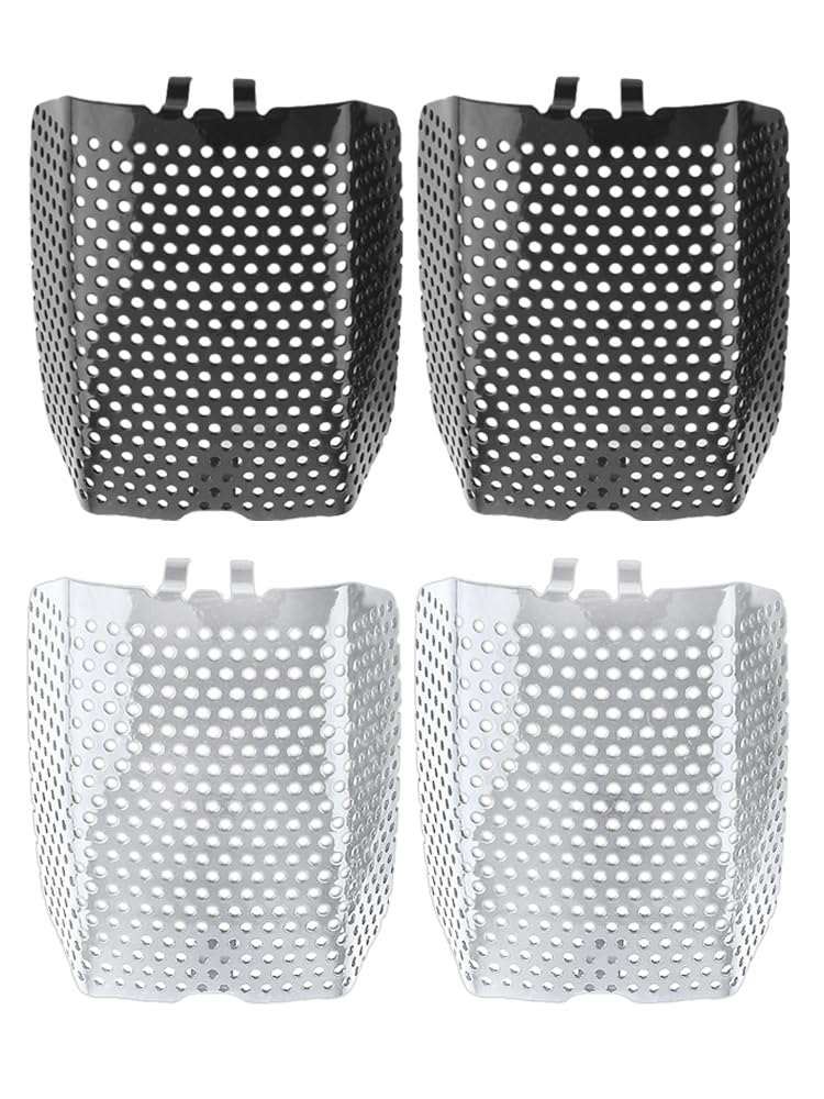 MASO Inserti di copertura per pinza anteriore per moto, inserti per schermo pinza anteriore per moto, inserto pinza freno anteriore, copertura pinza anteriore in rete per moto, argento