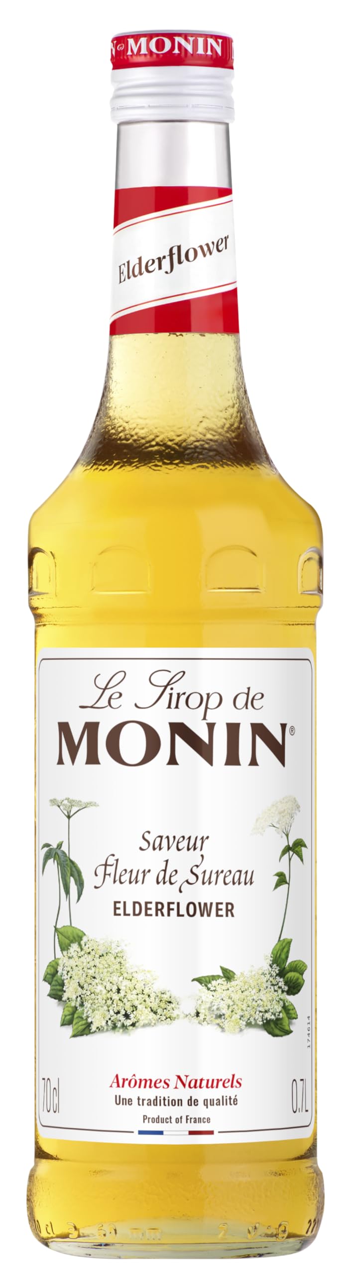 MONIN - Assortiment Sirop Saveur Fleur de Sureau & Sirop Saveur Hibiscus - Pour Prosecco, Cocktail, Thé Glacé, Limonade - Arômes Naturels - Bouteille en Verre - 2 x 70 cl