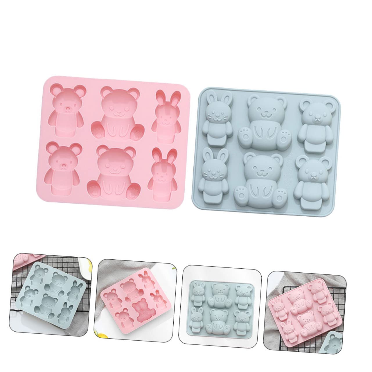 UPKOCH 3er-set Süße Bären-kuchenform Silikon-schokoladenformen Backform-set Sicher Für Jungen Und Mädchen Ideal Für Partys Und Als 2 Stück X 3