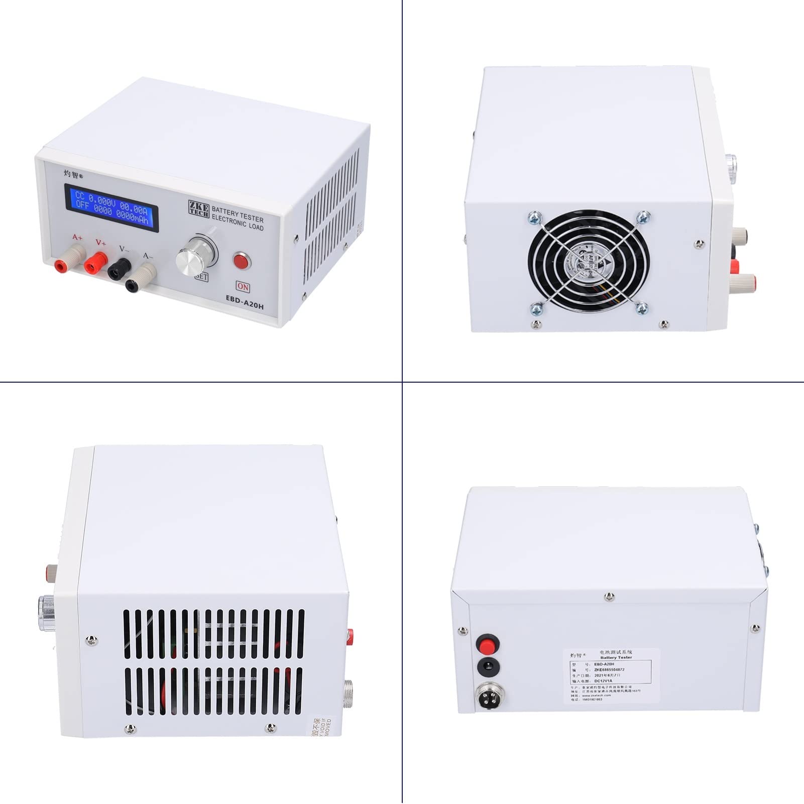 Testeur Batterie, EBD-A20H Testeur de batterie 3 0V 20A 200W Support de déchargeur électronique de charge électronique multifonction Pc Contrôle logiciel en ligne