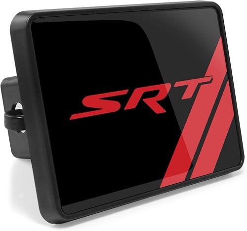 iPick Image, Compatible con placa frontal de metal negro con gráfico UV Dodge SRT en plástico ABS de 2 pulgadas para enganche de remolque