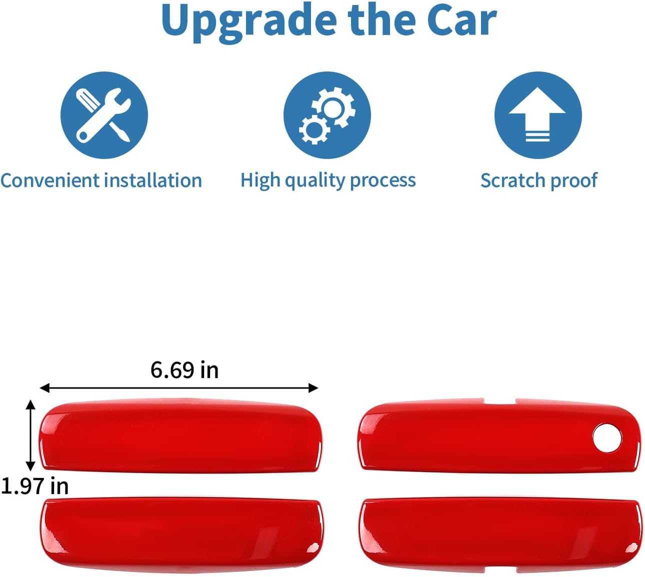 for Charger Door Handle Cover Trim for Dodge Charger 2010-2023 Red Exterior Accessories 4pcs