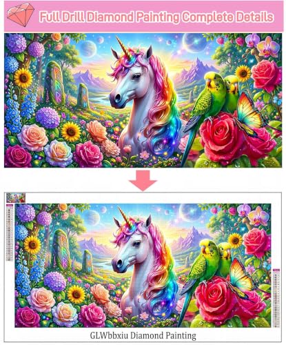 Pintura de diamante unicornio XXL, el kit de manualidades 5D ideal para regalar 4