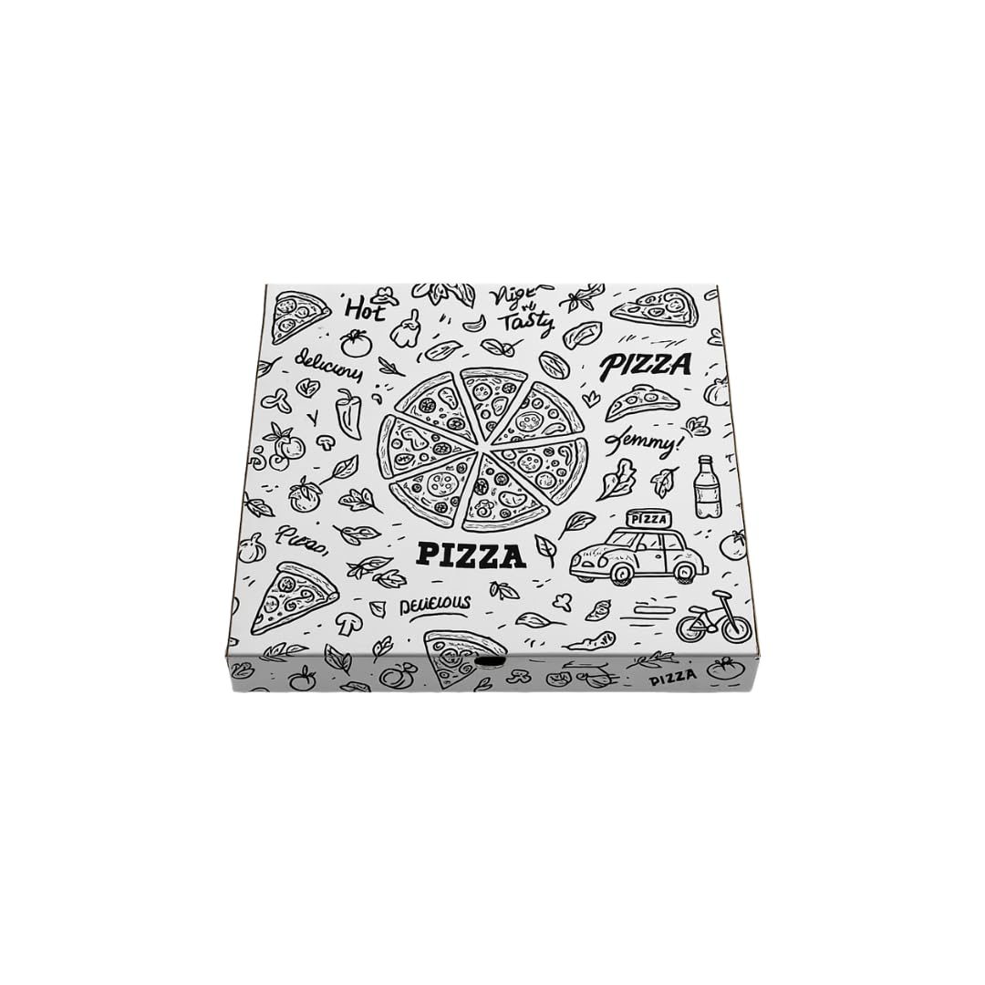TOMMI Cajas de cartón para pizza, 50 x 50 x 5 cm, paquete de 50 unidades