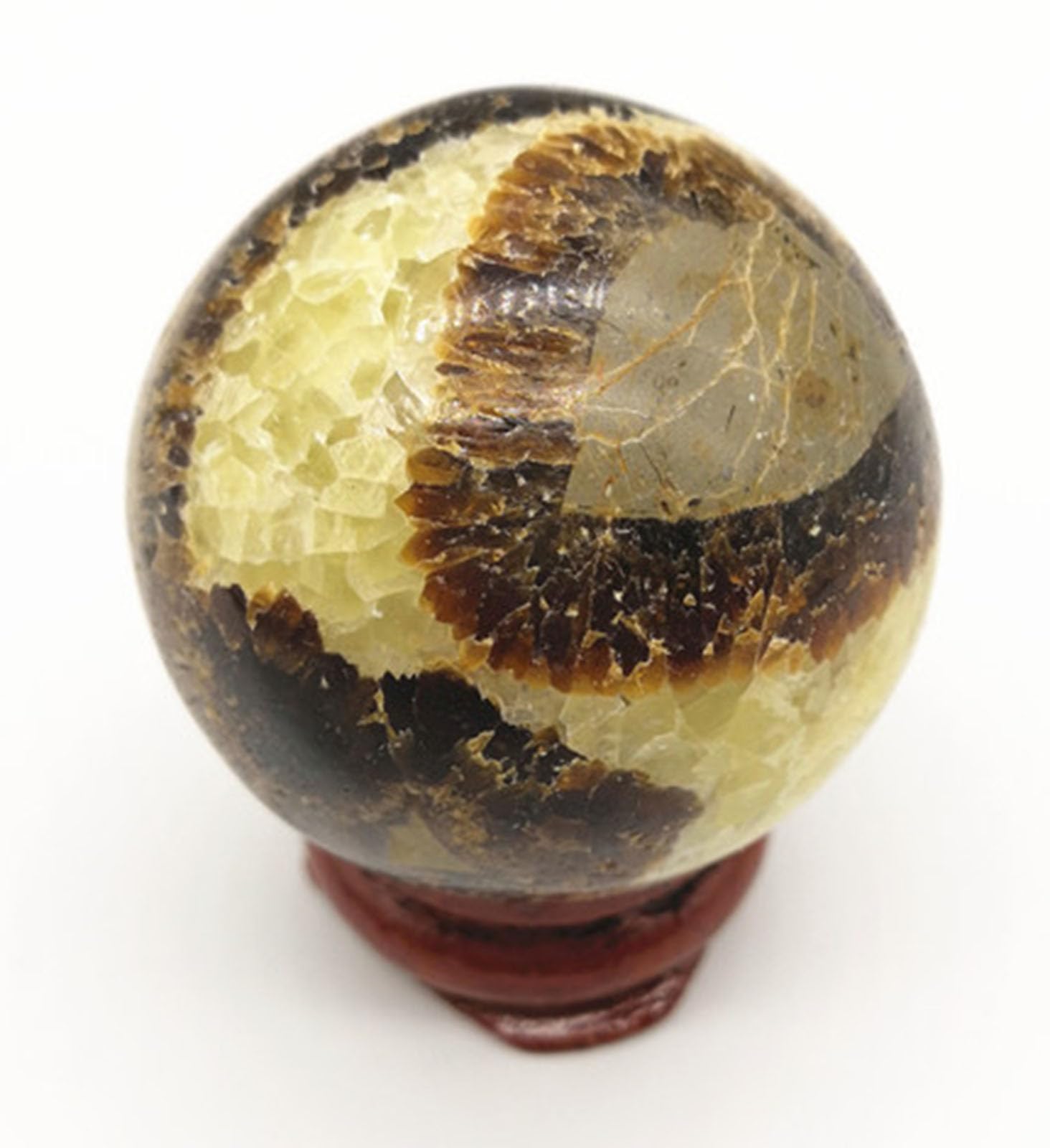 FOPURE Dragon Septarian Stone Crystal Ball, Sphere,Decor Rock for Home Office Dining Table and Wedding Décor,5~6cm