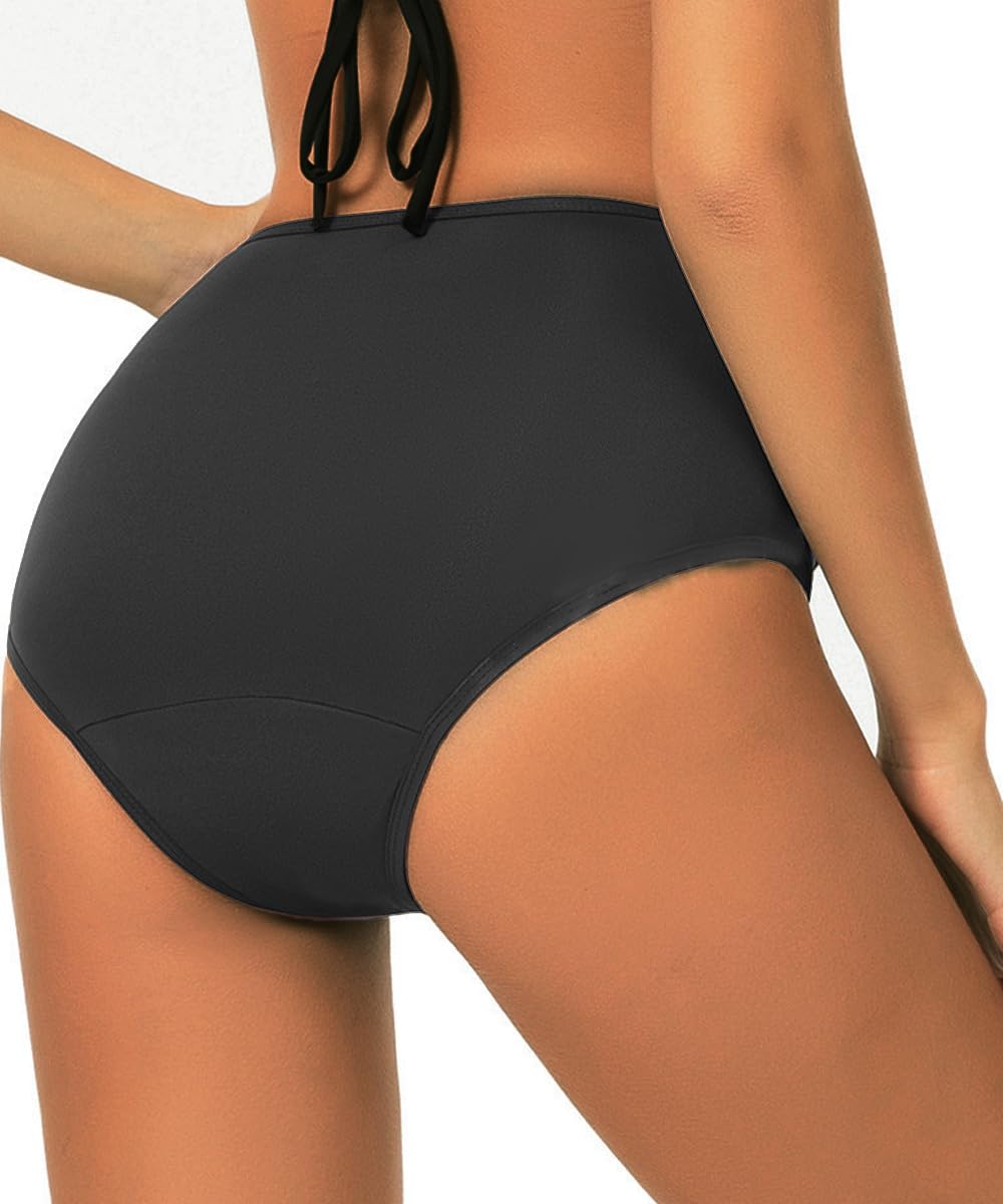 ABINGOO Mujer Bañador Menstrual Prueba de Fugas Braga de Bikini Cintura Alta Parte Inferior de Bikini Baño Menstrual Bikini
