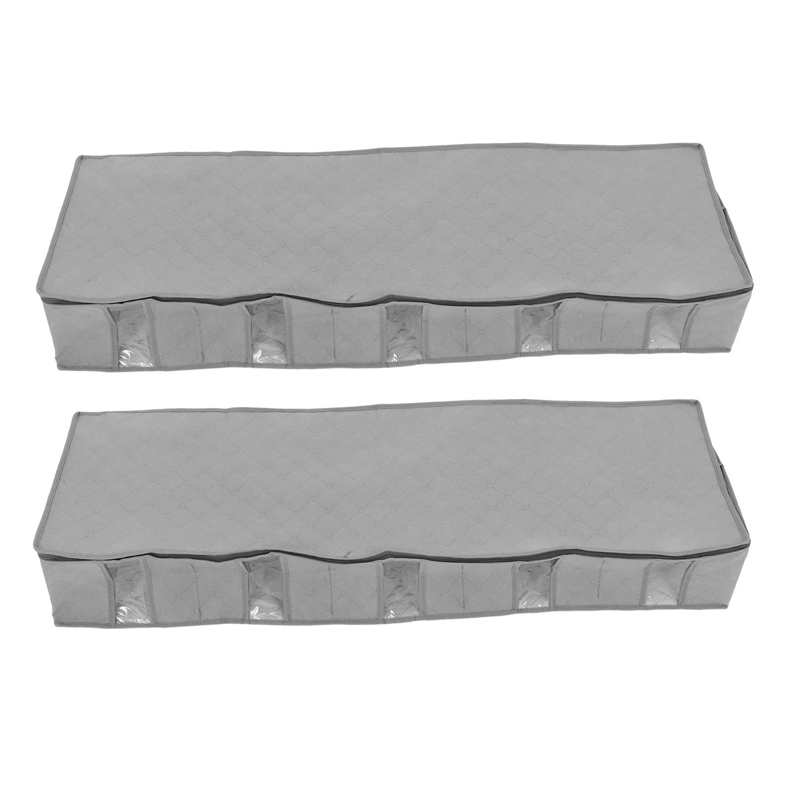 Caja de almacenaje bajo cama de tela plegable con tapa pack de 2 organizadores