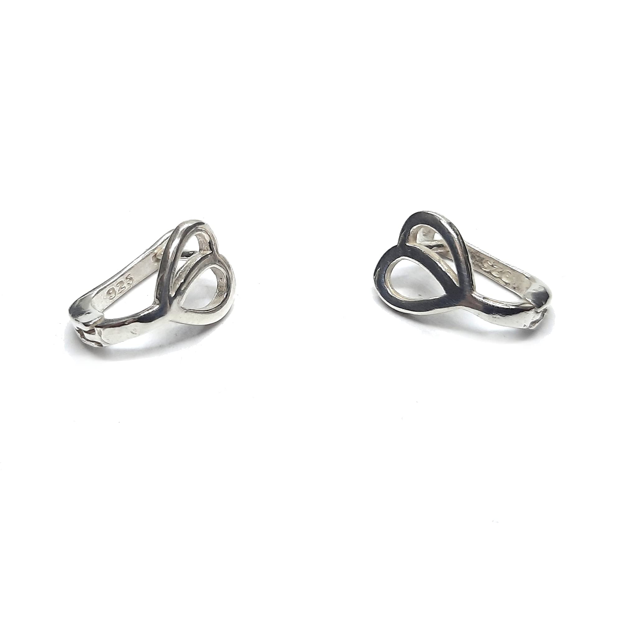 Boucles d'oreilles coeurs argent sterling 925 anti-allergie, puces d'oreilles hypoallergéniques d'usage quotidien