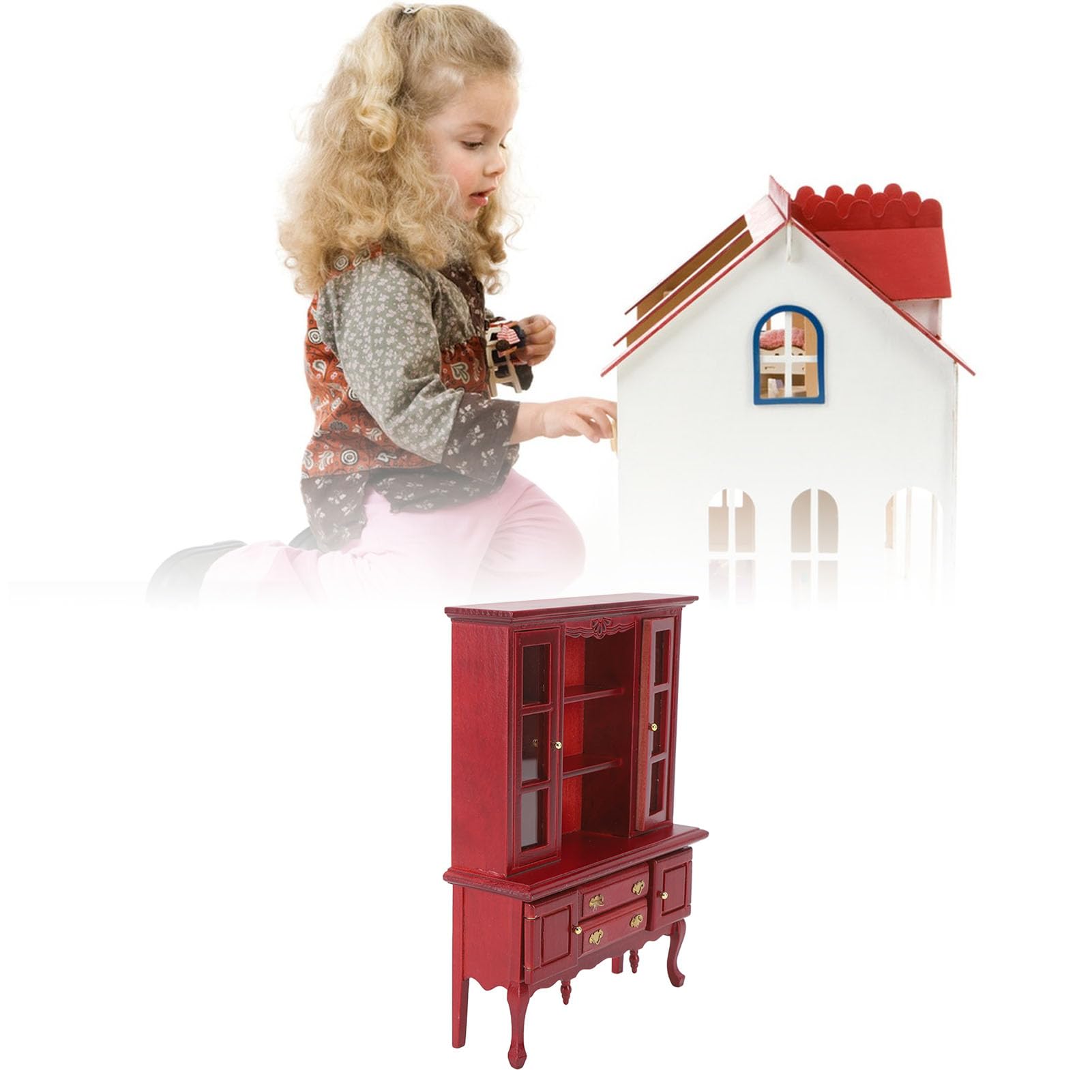 Estantería En Miniatura Para Casa De Muñecas Hecha Marrón Estantería En Miniatura Para Casa De Muñecas Hecha Marrón