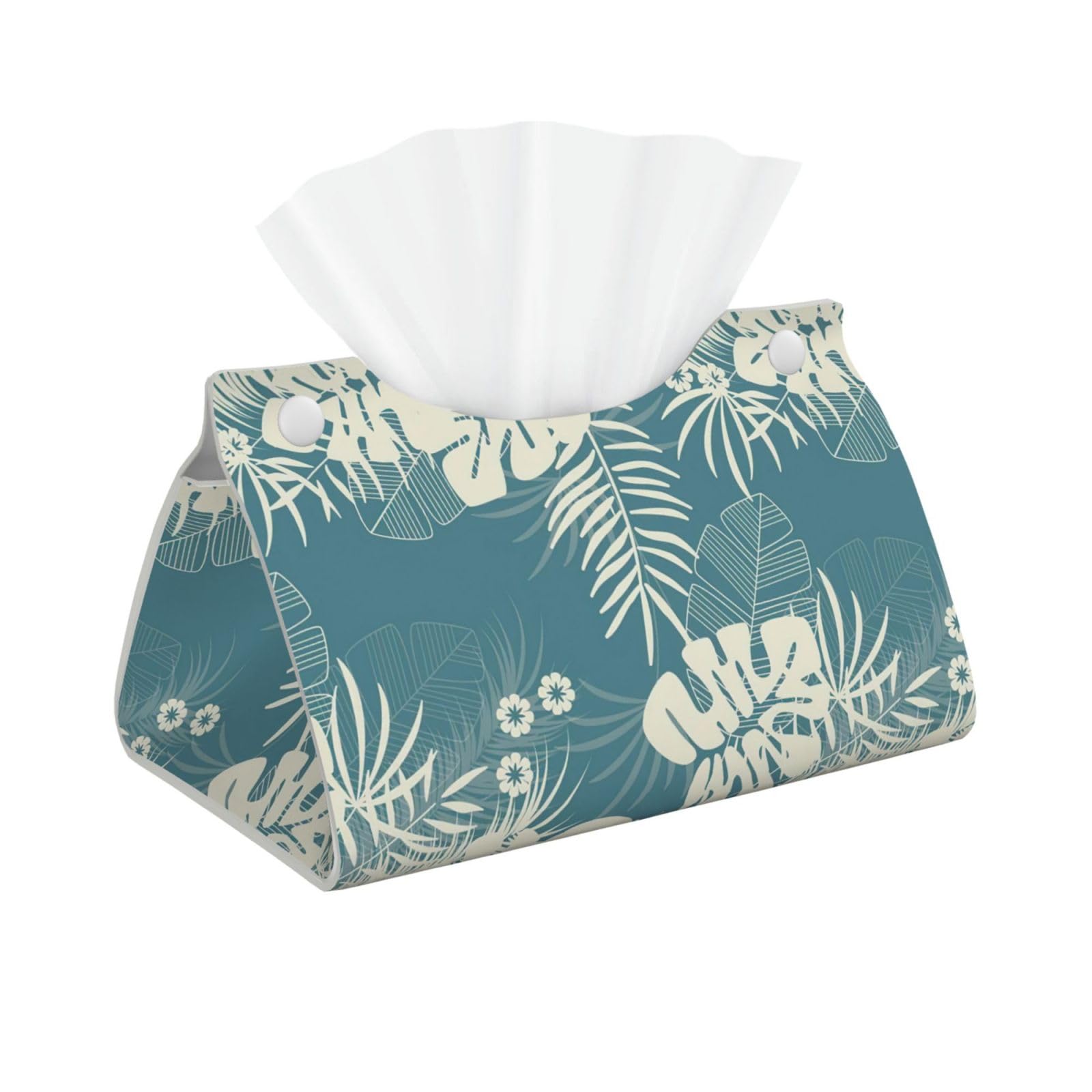 Luxury Cute Leaves Print Long Tissue Box Cover Tissue Dispenser Box For Living Room, Office, Car, Bathroom