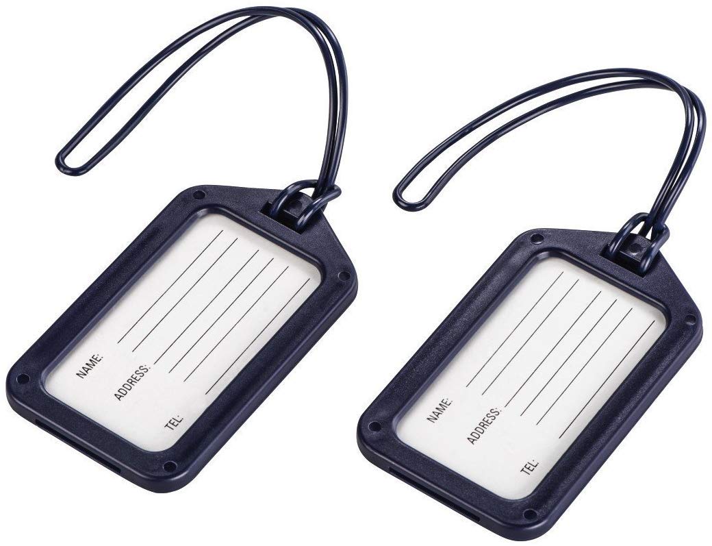 Hama Porte-étiquette à bagage (étiquettes pour bagages, étiquette de voyage, lot de 2, en plastique...