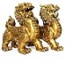 Feng Shui Set of Two Golden Brass Pi Yao/Pi Xiu Wealth Porsperity Figurine,Attract Wealth and Good Luck,Best Decoration for Office or Home