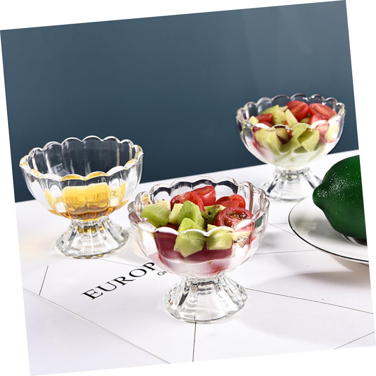 Alipis 6 pezzi Bicchieri da Dessert in Vetro Trasparente Resistente al Caldo e Freddo Tazze Monoporzione per Gelato Budino e Frutta Riutilizzabili e Facili da Pulire per Uso Quotidiano e