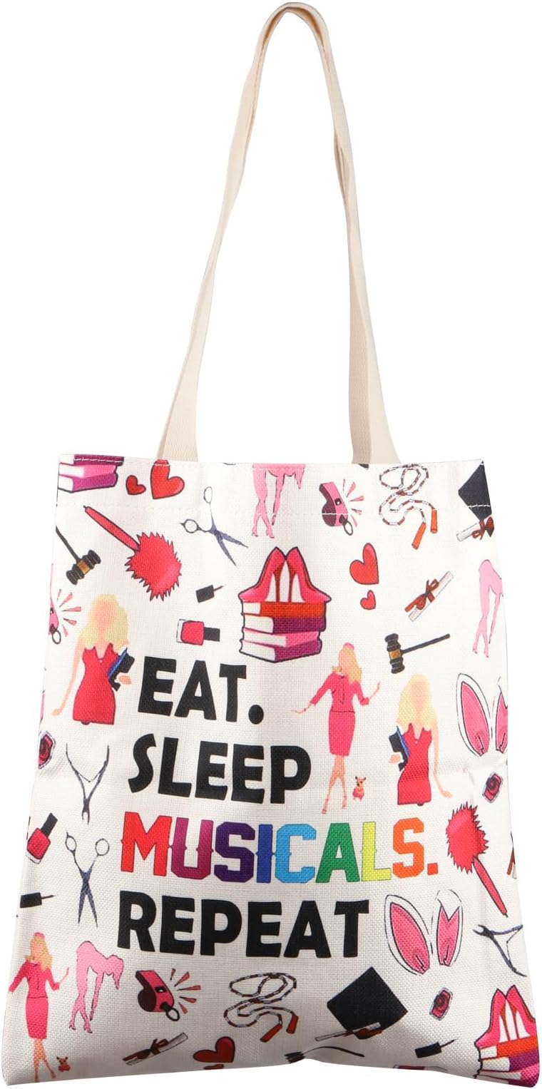 FEELMEMLegally Movie Inspired Gift Eat Sleep Musicals Repeat Tote Bag Broadway Musical Gift Legally Musical Fans Gift