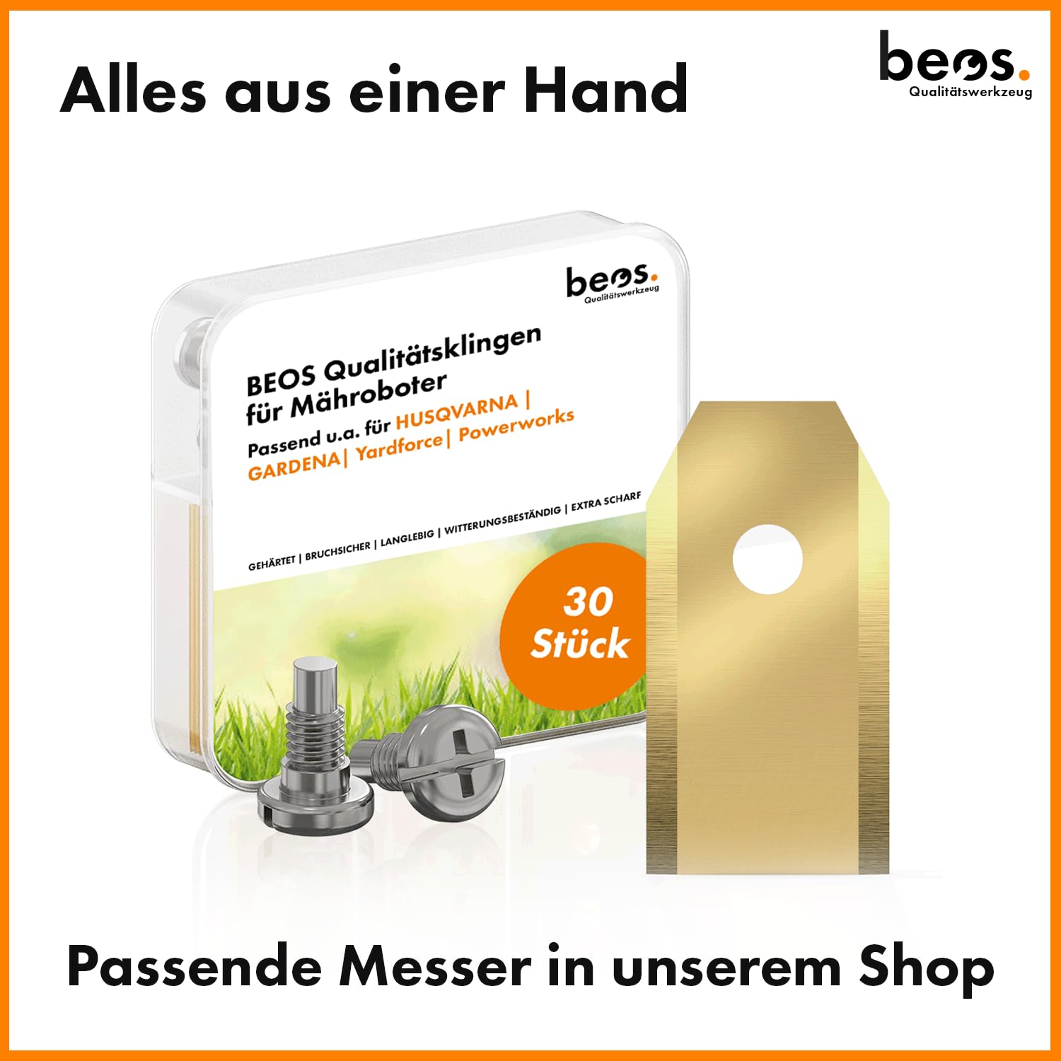 BEOS Premium Mähroboter Tuning Messerscheibe - glasfaserverstärkter Messerteller für 7X Klingen - Husqvarna 305|310|315|405x|410x|430x|435x|535 AWD ab Baujahr 2018 - Ø 197 mm