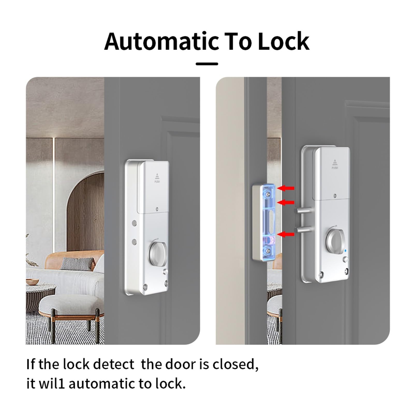 Manija electrónica de aluminio con Bluetooth inteligente Tuya App cerradura digital sin llave para puerta de madera de metal con puerta de enlace M1 a WiFi