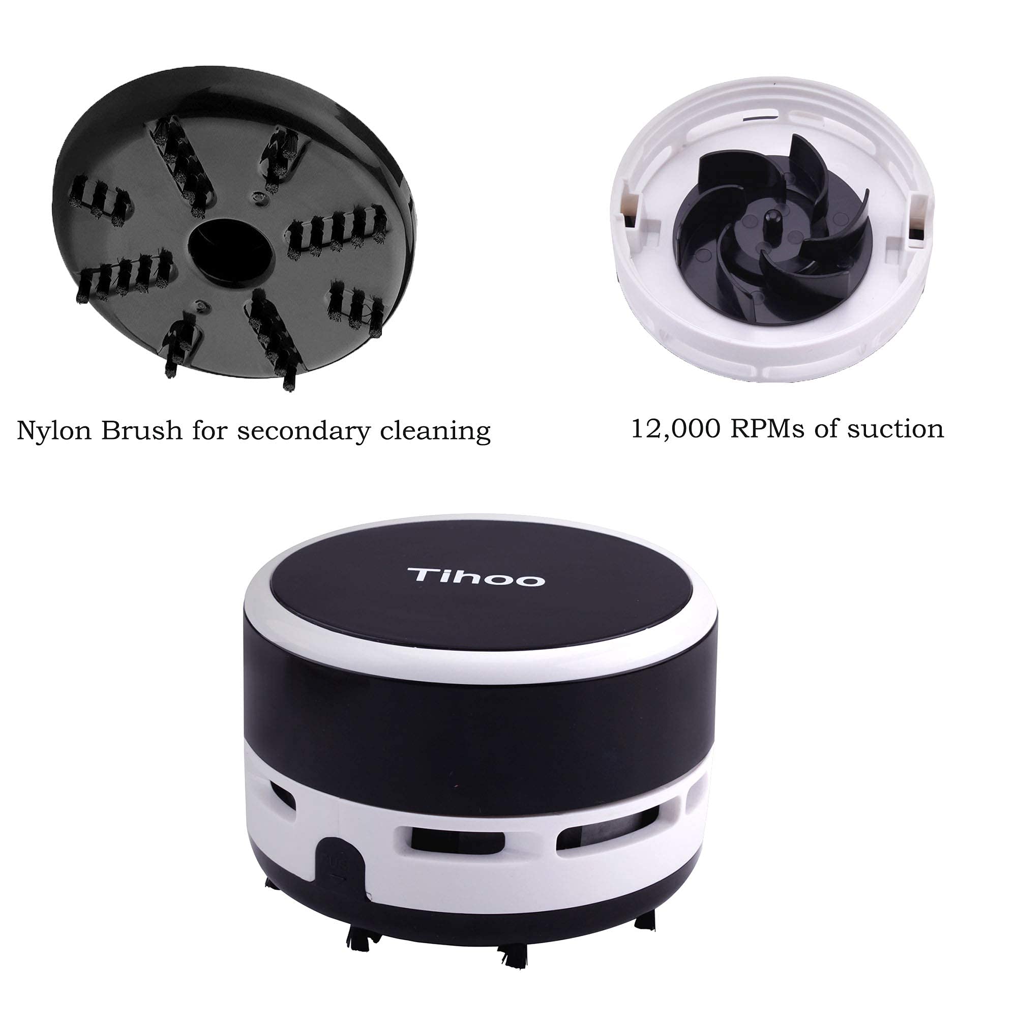 Yikor Tihoo Desk Vacuum Desktop Cleaner Mini Battery Powered Table dust