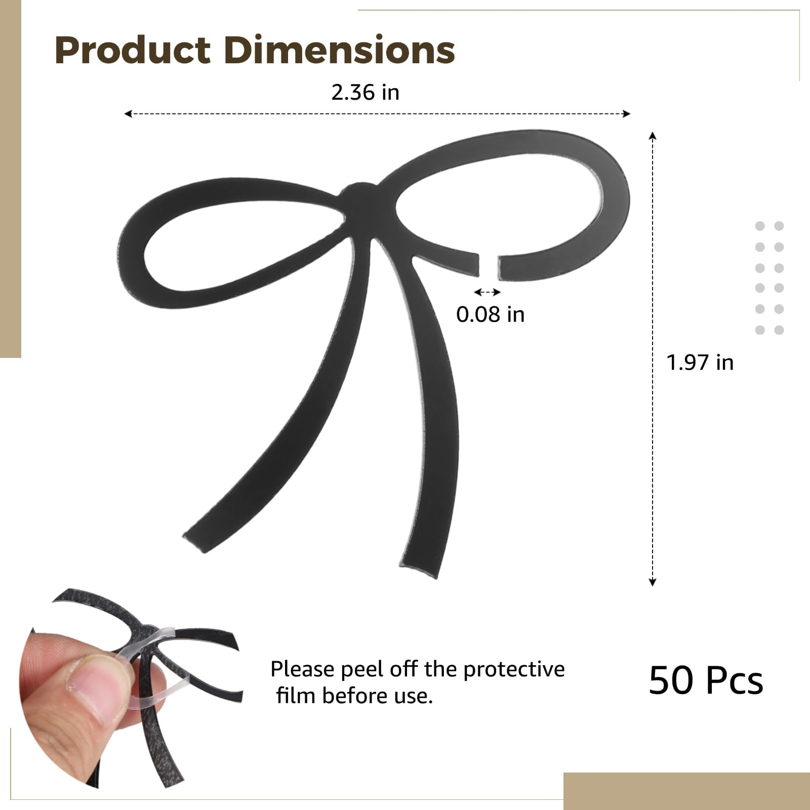 50 Stk. Getränkeanhänger mit Schleife, schwarze Bowtie Weinglas Anhänger aus Acryl, stabile Glasmarker für Junggesellinnenabschiede, Hochzeiten, Feiern und Tischdekorationen im Set