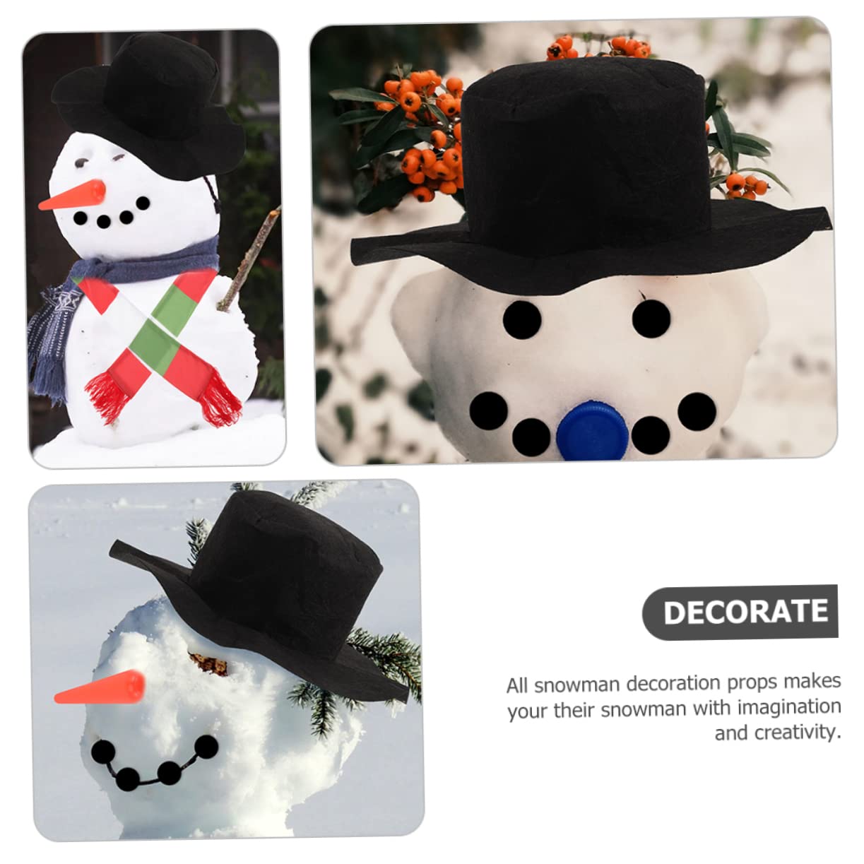 MAGICLULU 5 Juegos disfrazarse de muñeco de Nieve Kit para Hacer muñecos de Nieve Accesorios para Vestir muñecos de Nieve navideños Christmas Accesorio Festivo Apoyo Festivo