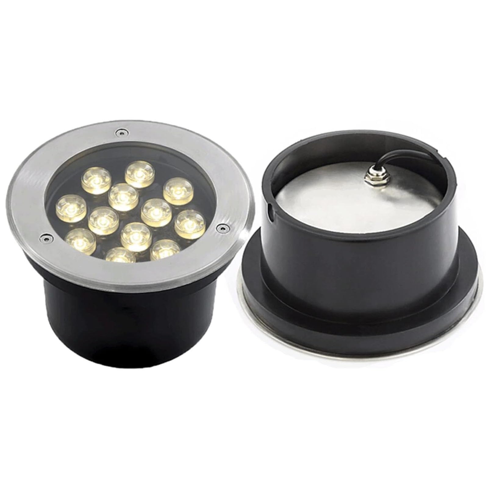 Fontanna punktowa LED - Reflektor LED do zabudowy, zewnętrzne fontanny krajobrazowe, zewnętrzne oświetlenie wpuszczane LED ze stali nierdzewnej AC12/24 V, wodoszczelność IP68 do stawu basenowego