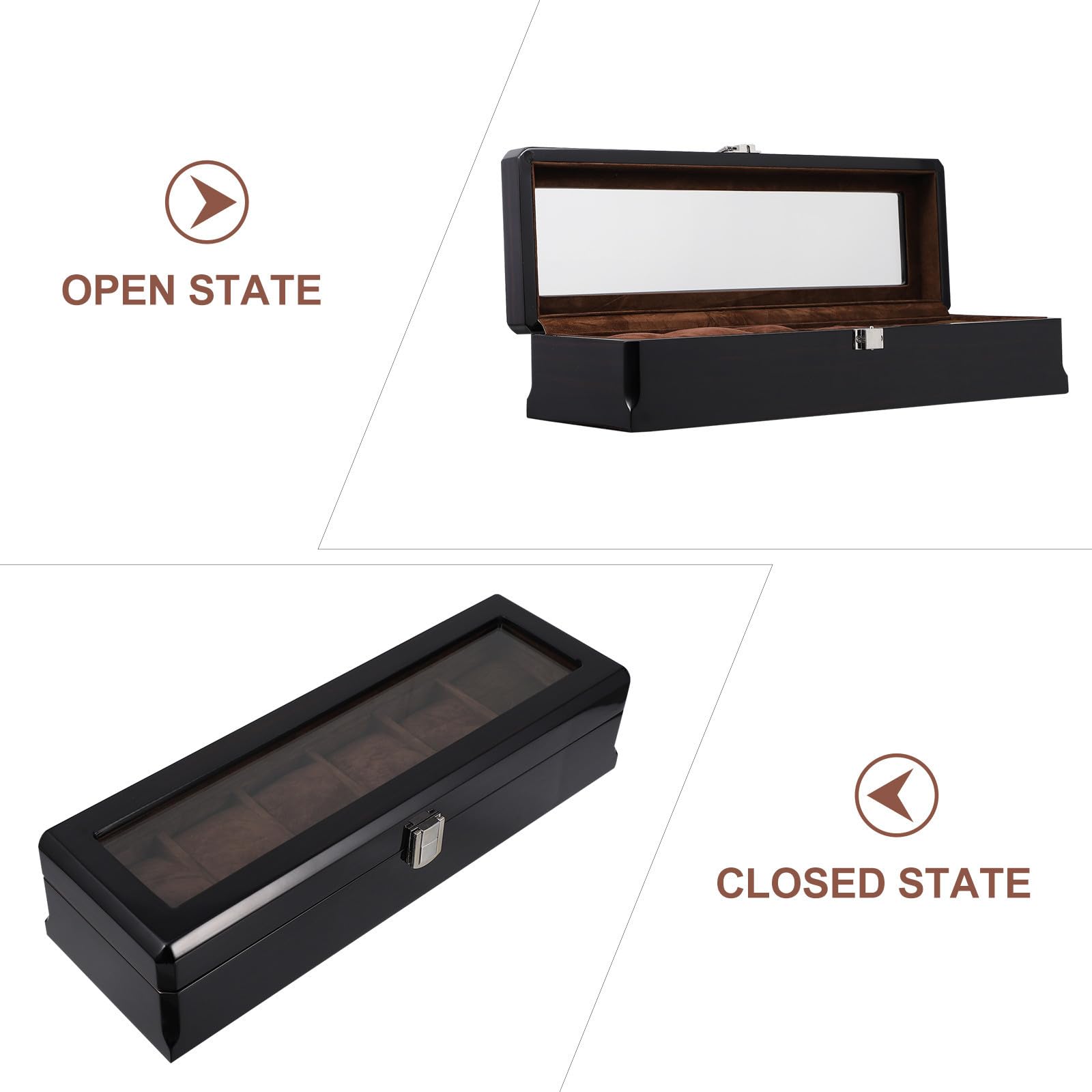 Elegante Uhrenbox aus Mdf mit Glas und Klavierlack Uhrenaufbewahrungsbox für Zuhause und Reise Schützt Uhr und Schmuck mit Klassischem Design