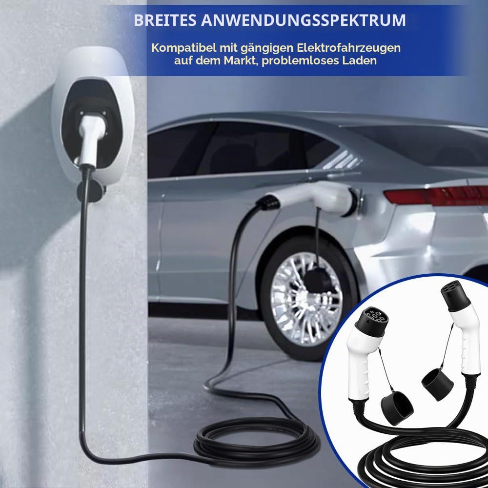 Typ 2 Ladekabel EV Ladegerät 16A 11kW 3 Phase EV Charger mit IP54, IEC-62196-2 geeignet für Allen Typ-2-Modellen Kompatibel Elektroautos (3M 220V)
