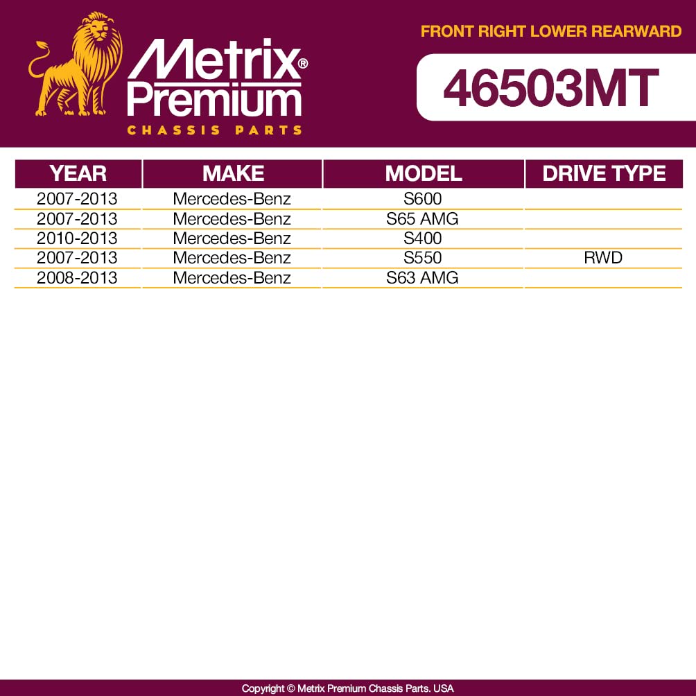 Amazon.com: Metrix Premium Front Right Lower Rearward Control Arm 