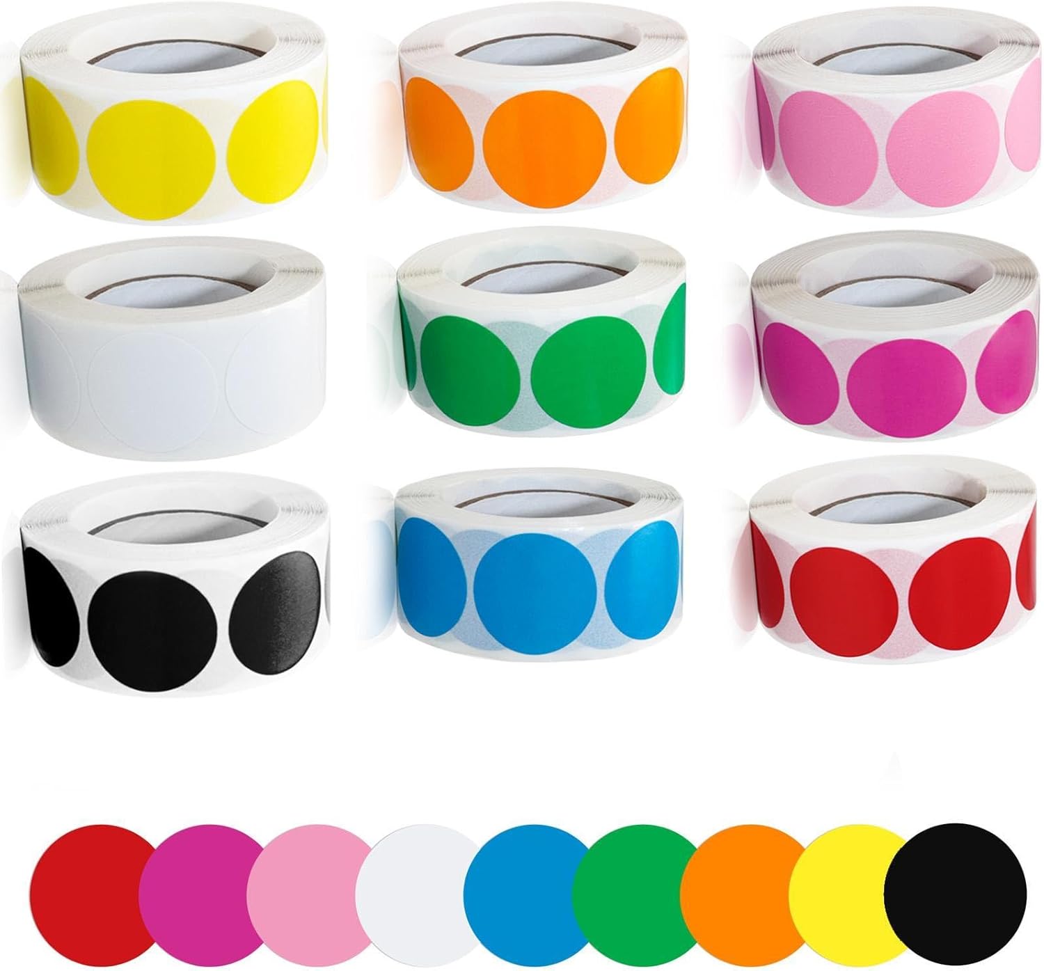 Coloured Dot Round Circle Stickers Coloured Sticky Dots Stickers