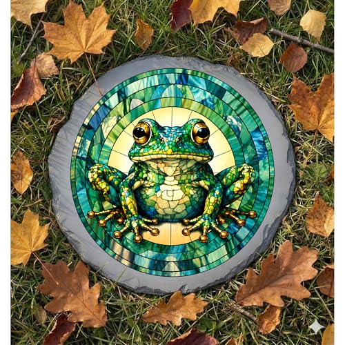 Piedra de jardín de sapo verde para decorar senderos y terrazas exteriores 6