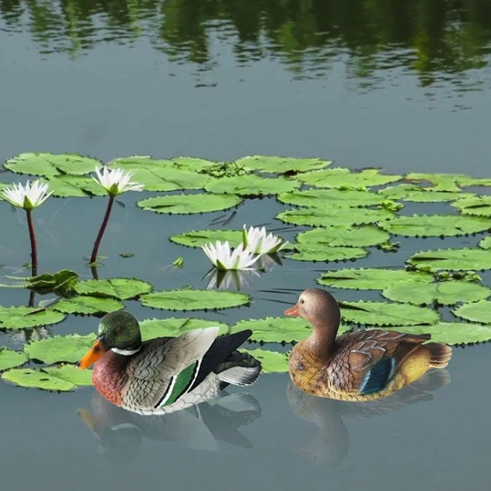 Estatua De Pato Flotante De Estanque, Estanque Flotante, Decoración De Pato De Resina, Mini Estatua De Estanque Para Decoraciones Al Aire Libre Y Piscina De Estanque De Jardín, 8.46 X 4.64 Pulgadas