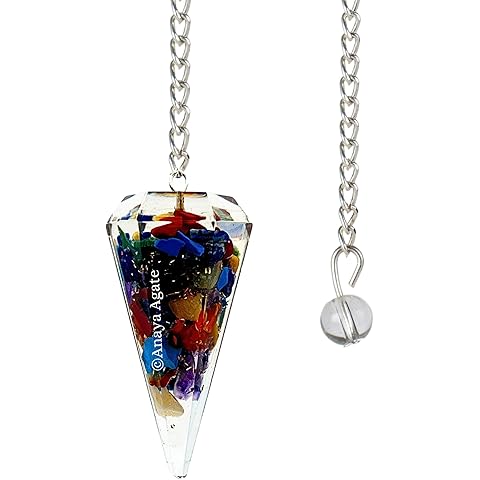 Multi Chakra Pendulum – Orgone Crystal Pendulum – Dowsing Pendulum for Divination, ...