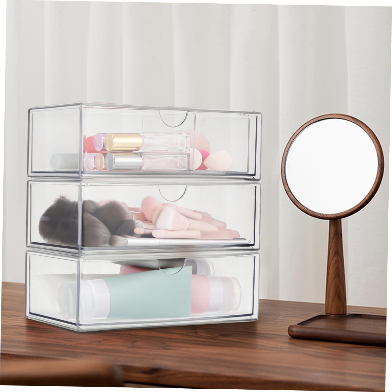 Transparenter Acryl Aufbewahrungsboxen für Make Up, 3 Stück