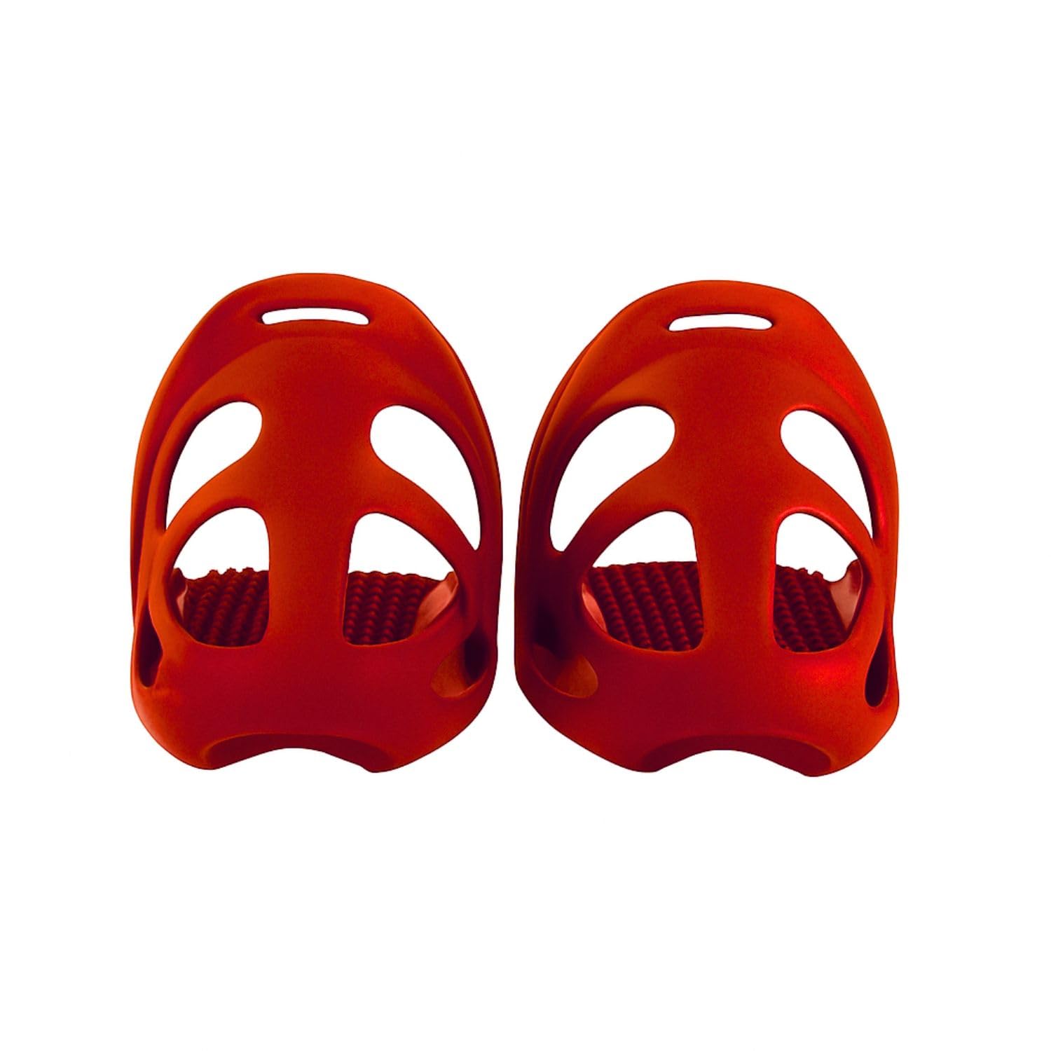 AK CagePro - Staffe per cavalli in plastica leggera, coppia di staffe resistenti con gabbia di sicurezza per allenamento equestre e trail riding AKRS-6045-01 (rosso, 12 cm)