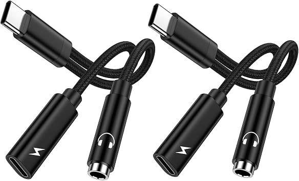 VIFIGEN USB C to 3.5mm Headphone and Charger Adapter 2 in 1
