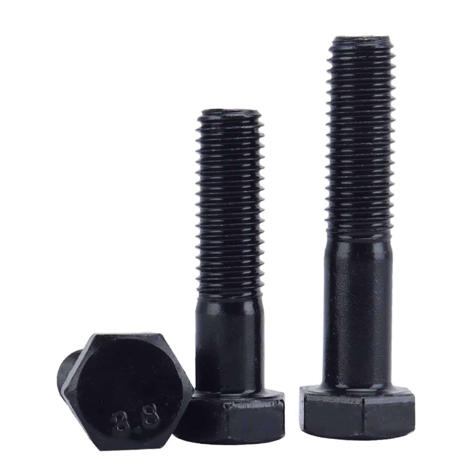 M6 M8-M18 M20 M22 M24 Tornillos extendidos hexagonales externos Perno de cabeza hexagonal plana exterior acero grado 8, negro for máquina 200 mm largo(M14 (2pcs),130mm)