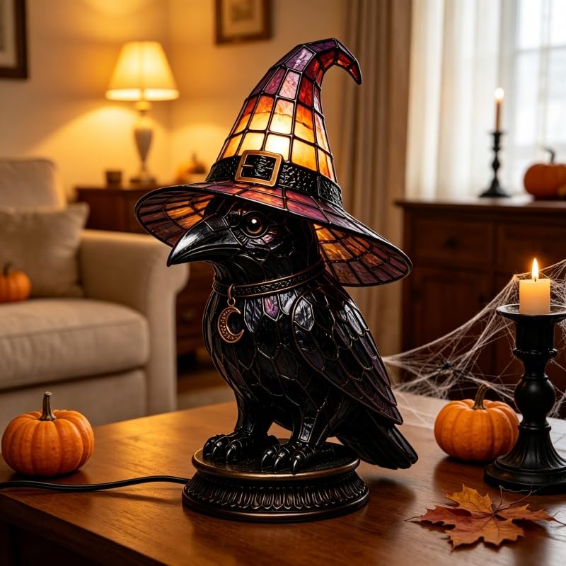 Black Cat Witch Hat Lamp (Style A, Large)